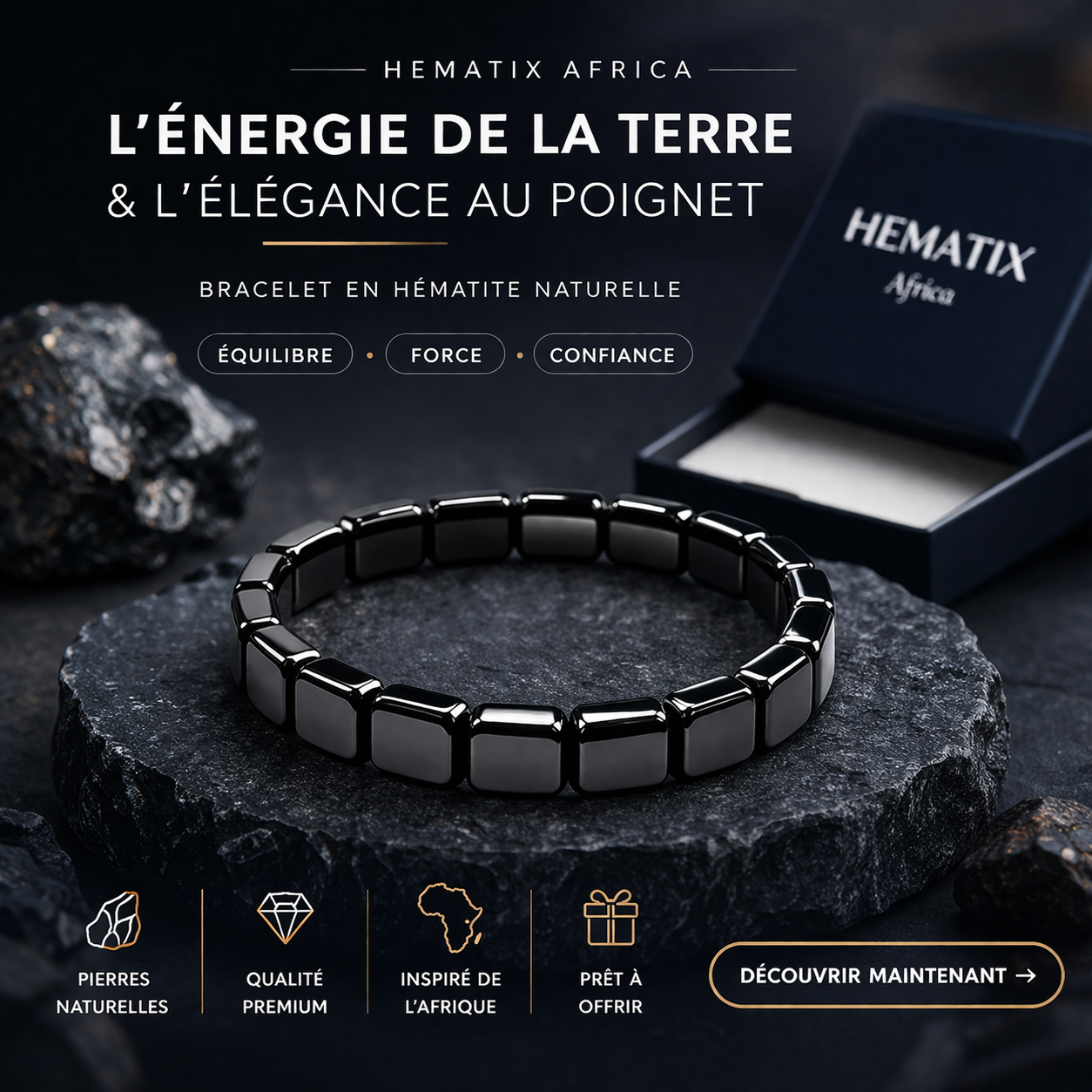 HEMATIX AFRICA | BRACELET EN HÉMATITE